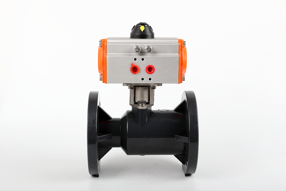 中原气动法兰一体球阀